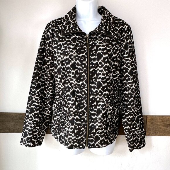 NEW Laura Ashley Leopard Jacket Coat Zip Up M Cheetah Animal Print - Picture 10 of 10